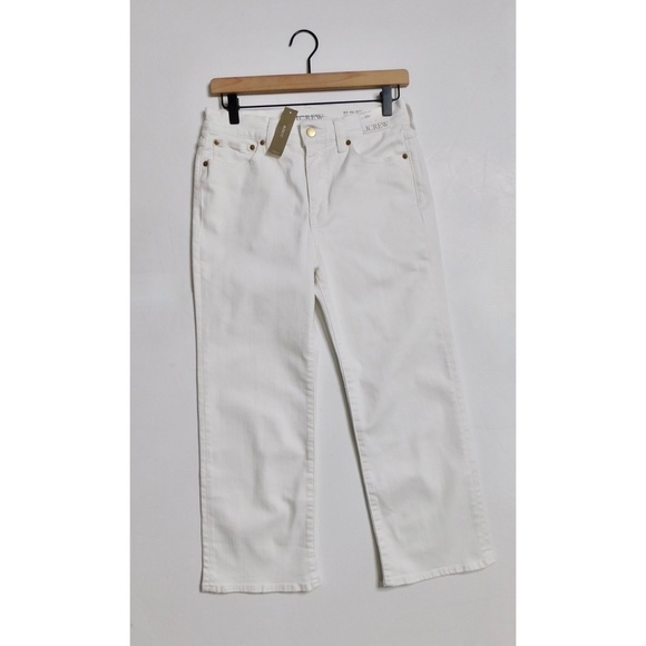 NWT!! J. CREW Petite High-Rise Kickout Jeans Solid White Size 26P 26 Petite - Picture 3 of 16